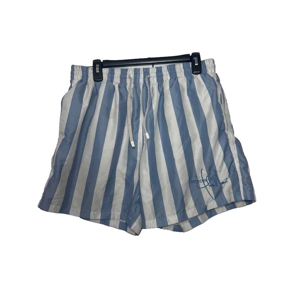 Everest Isles Striped Swim Trunks Men XL Blue White Surf Shorts
